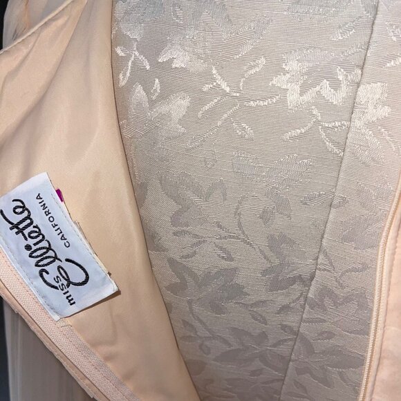 Miss Elliette Vintage Womens Dress Size Small Peach Pleated Chiffon Maxi - Picture 11 of 11